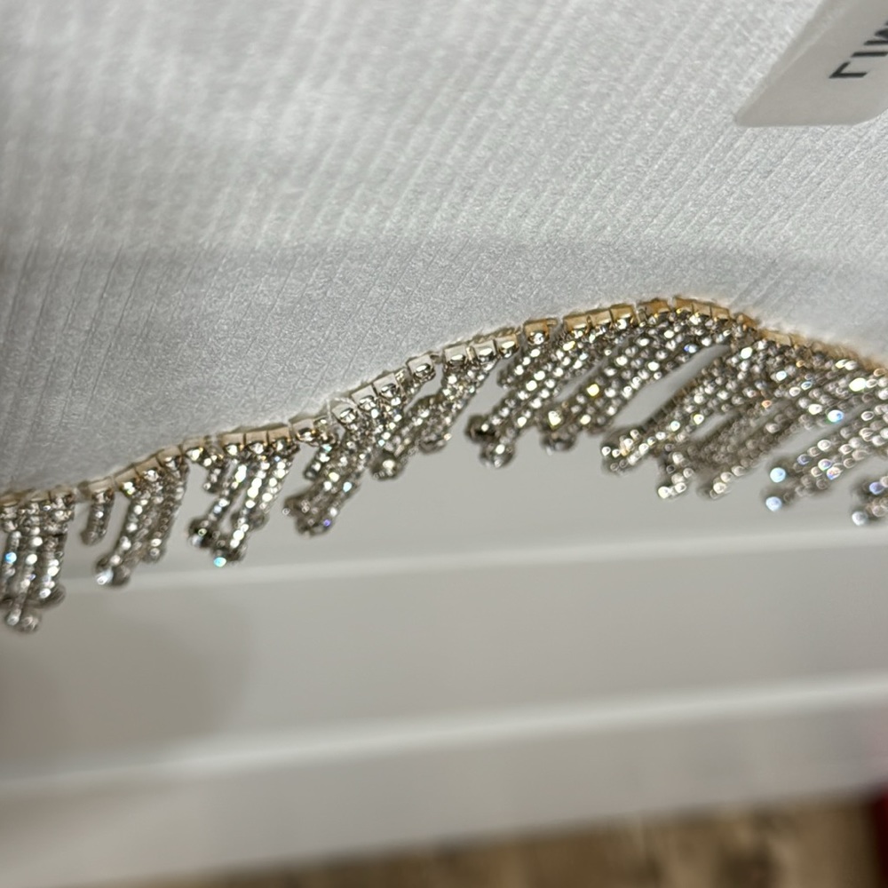 ZARA RHINESTONE HEM CROP TOP CONTOUR TANK - Picture 5 of 5